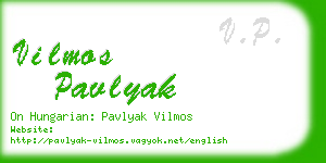 vilmos pavlyak business card